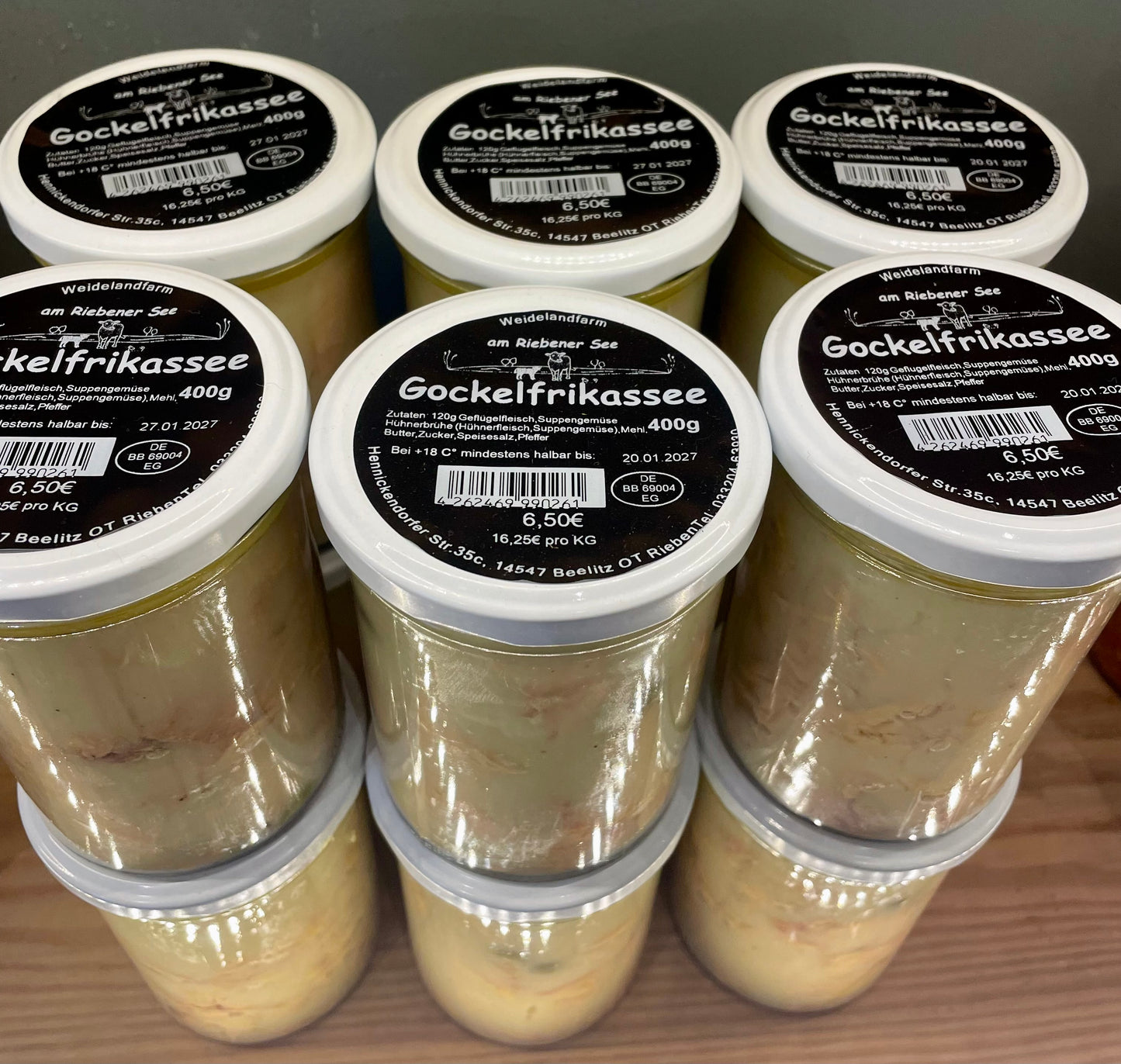 Gockelfrikassee im 400ml Glas