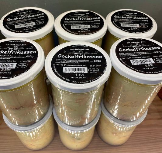 Gockelfrikassee im 400ml Glas
